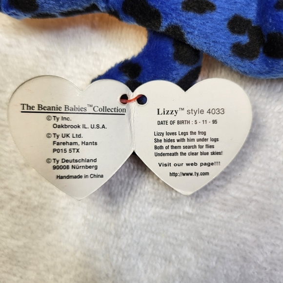 Lizzy the Blue and Yellow Lizard BEANIE BABY - Style 4033 - Picture 3 of 5